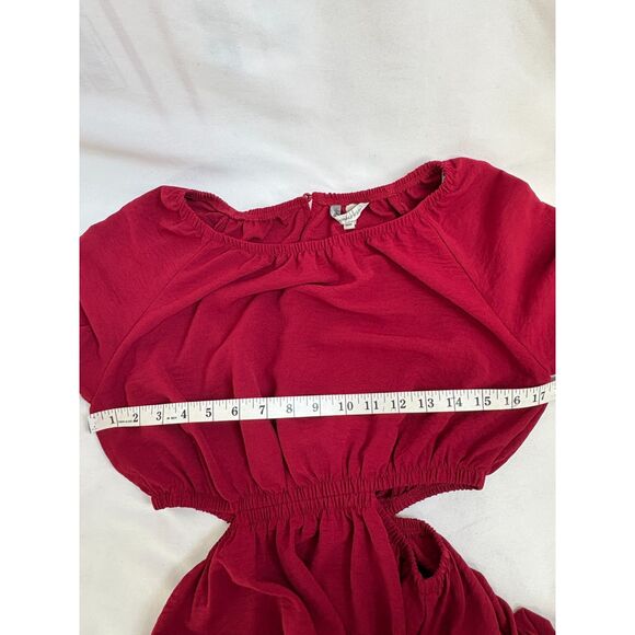 Speechless Red Long Sleeve Mini Fit n Flare Dress Size S Cutouts Sexy Romantic - Picture 8 of 9